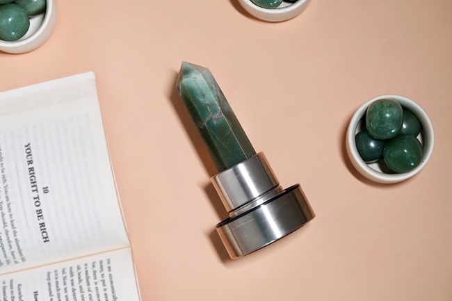 Green Jade Crystal Water Bottle for Healing and Energy