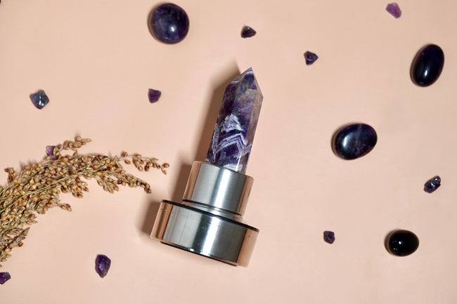 Amethyst Crystal Water Bottle for Stress Relief and Clarity