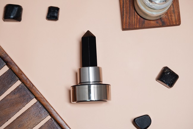 Black Tourmaline Crystal Water Bottle for Protection and Grounding